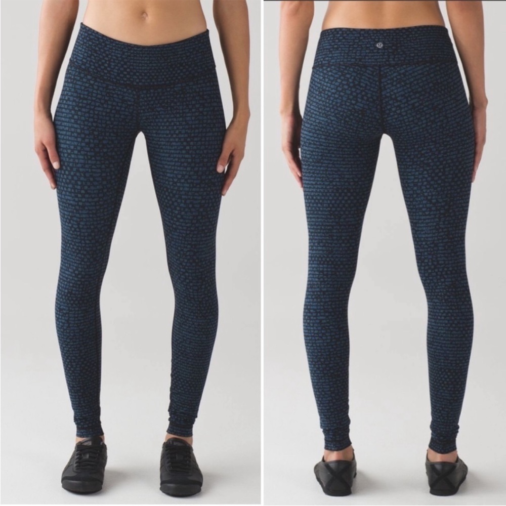 Lululemon Wunder Under Pant III Shatter Weave Desert Teal Alberta Lake Sz 4